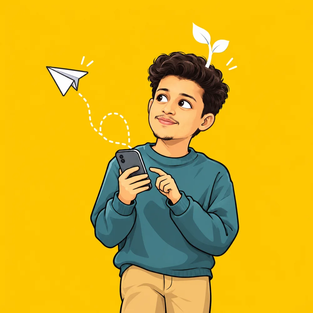 Sending a share onward like a paper plane